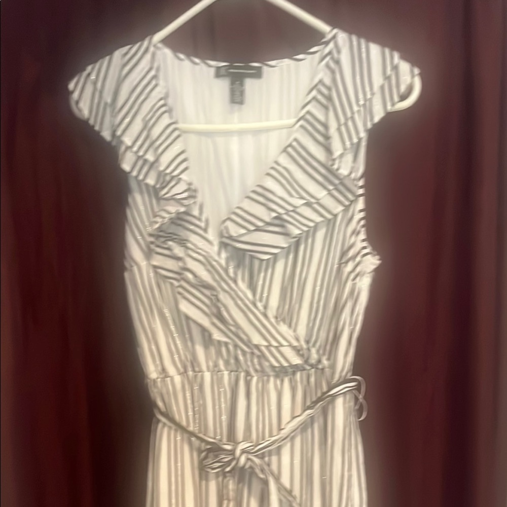 Black and White Ruffle Hem Sundress